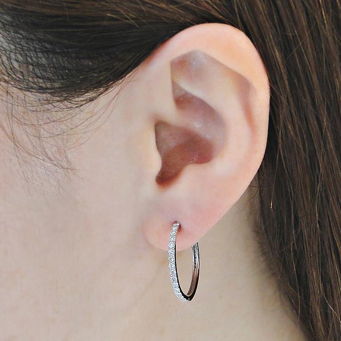 Pt950 ダイヤモンド フープ ピアス 0.50ct 送料無料 人気 ジュエリー 