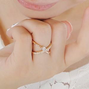 K18 PG ゴールド 指輪 リング ダイヤモンド ダイヤ クロス エタニティ 一粒 人気 0.3ct BRR-0005