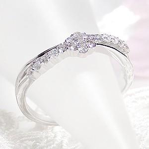 K18 WG ゴールド ダイヤモンド ダイヤ 指輪 リング フラワー 花 アーム  