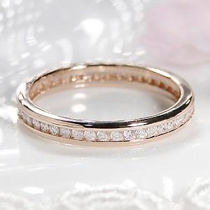 K18 PG ゴールド 指輪 リング ダイヤモンド ダイヤ フルエタニティ フルエタ 0.5ct 人気 フチあり BRR-0009の画像
