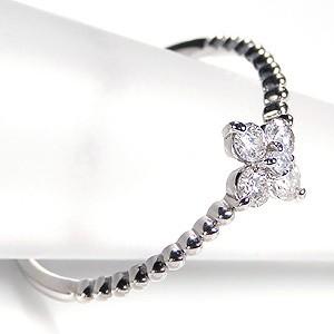 pt900 プラチナ ダイヤモンド ダイヤ 指輪 リング 小花 0.2ct フラワー 花 可愛い BRR-0054の画像