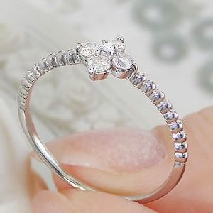 pt900 プラチナ ダイヤモンド ダイヤ 指輪 リング 小花 0.2ct フラワー 花 可愛い BRR-0054の画像