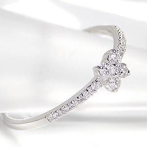 pt900 プラチナ 指輪 リング ダイヤモンド ダイヤ 花 フラワー 0.2ct 小花 可愛い フェミニン BRR-0058の画像