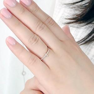 K18 PG YG WG ゴールド ダイヤモンド ダイヤ 指輪 リング エタニティ クロス 十字架 シンプル 華奢 BRR-0068pg |  | 02