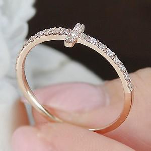 K18 PG YG WG ゴールド ダイヤモンド ダイヤ 指輪 リング エタニティ クロス 十字架 シンプル 華奢 BRR-0068pg |  | 03