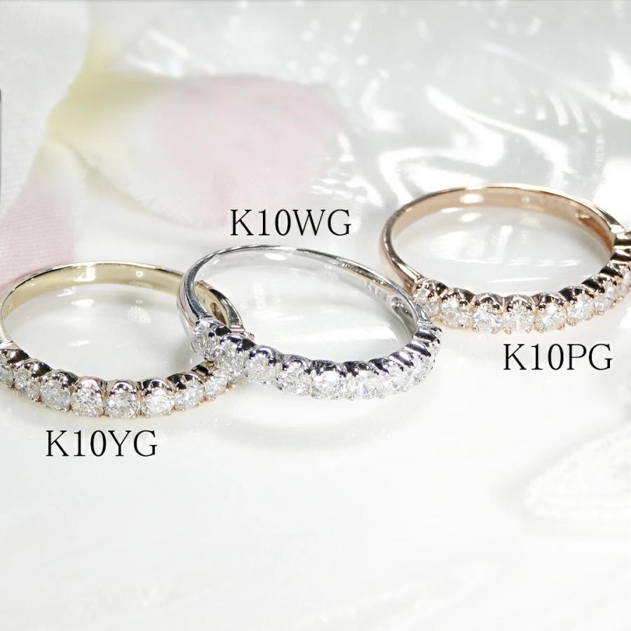 0.5ct k10PG/WG/YG ダイヤモンド エタニティ リング 普段使い シンプル 可愛い 4月 誕生石 BRR-0093の画像