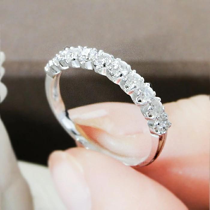 0.5ct k10PG/WG/YG ダイヤモンド エタニティ リング 普段使い シンプル 可愛い 4月 誕生石 BRR-0093の画像