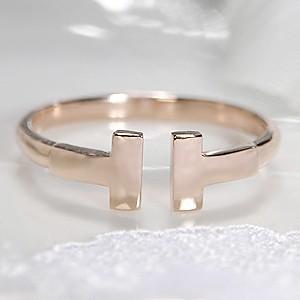 K10 PG YG WG ゴールド 指輪 リング 地金リング Tモチーフ T 人気 可愛い 10k 10金 シンプル BRR-0095K10