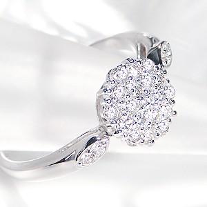 pt900 プラチナ ダイヤモンド ダイヤ 指輪 リング パヴェ 0.46ct フラワー 花 人気 4月 誕生石 BRR-0112PTの画像