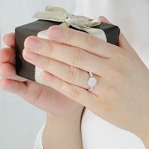 pt900 プラチナ ダイヤモンド ダイヤ 指輪 リング パヴェ 0.46ct フラワー 花 人気 4月 誕生石 BRR-0112PTの画像