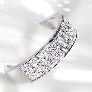 K18 WG ゴールド ダイヤモンド ダイヤ 指輪 リング エタニティ パヴェ SIクラス 0.55ct 18k 18金 平打ち 4月 誕生石 豪華 BRR-0113K18の画像