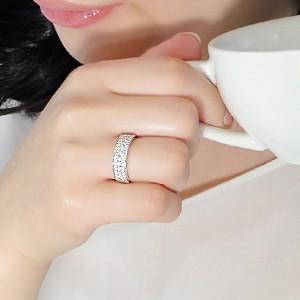 K18 WG ゴールド ダイヤモンド ダイヤ 指輪 リング エタニティ パヴェ SIクラス 0.55ct 18k 18金 平打ち 4月 誕生石 豪華 BRR-0113K18の画像