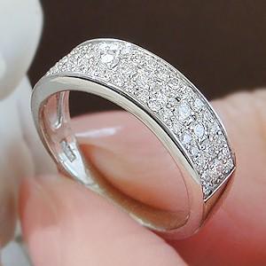 K18 WG ゴールド ダイヤモンド ダイヤ 指輪 リング エタニティ パヴェ SIクラス 0.55ct 18k 18金 平打ち 4月 誕生石 豪華 BRR-0113K18の画像