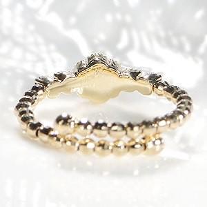 形状記憶 簡単装着 リング フラワー ダイヤモンド 指輪 ダイヤ 18k 18  
