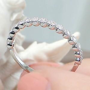 K18YG/PG/WG 0.10ct ミル打ち ダイヤモンド リング ジュエリー 指輪 可愛いの画像