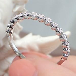Pt900 0.10ct ミル打ち ダイヤモンド リング ジュエリー 指輪 可愛い ドット |  | 04