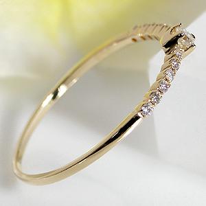 K18YG ダイヤモンド リング 0.1ct 送料無料 可愛い 人気 細身 華奢 シンプル 18金 イエローゴールド ゴールド ジュエリー レディース 指輪 ダイア BRR-0139YGの画像