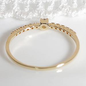 K18YG ダイヤモンド リング 0.1ct 送料無料 可愛い 人気 細身 華奢 シンプル 18金 イエローゴールド ゴールド ジュエリー レディース 指輪 ダイア BRR-0139YGの画像