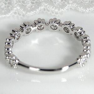 Pt900 0.2ct ミル打ち ダイヤモンド エタニティリング ジュエリー レディース 指輪 リング プラチナ フラワー １８金 BRR-0145-Ptの画像