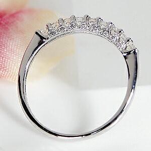 Pt900 0.28ct ダイヤモンド エタニティリング 側面 ハーフ エタニティ