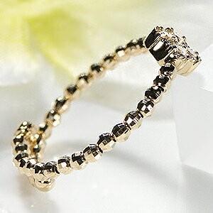 K18YG/WG/PG ダイヤモンド 形状記憶 スパイラル フラワー リング  