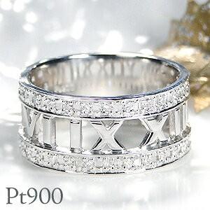 プラチナ ダイア エタニティ Pt900 0.32ct ダイヤモンド リング 人気 指輪 ダイヤモンド リング ローマ数字 ４月誕生石 ギフト プレゼント 幅広 BRR-0156