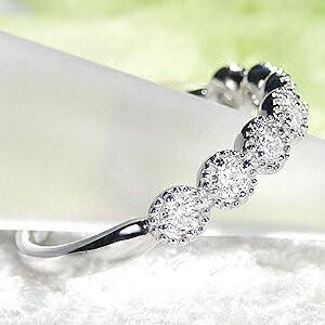 天然ダイヤモン ミルグレイン リング 計0.35ct K18WG 天然ダイヤモン ミルグレイン リング 計0.35ct K18WG