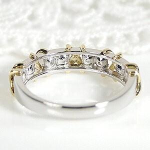 Pt900 K18YG 0.3ct ダイヤモンド リング ジュエリー 指輪 人気 プラチナ 18金 クロス 0.3カラット ゴールド ダイヤモンド イエローゴールド BRR-0169の画像