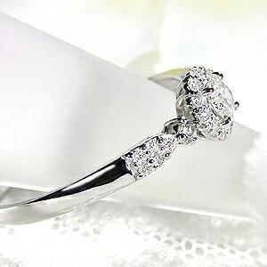 Pt950 ハートアンドキューピット ダイヤモンド リング 0.32ct