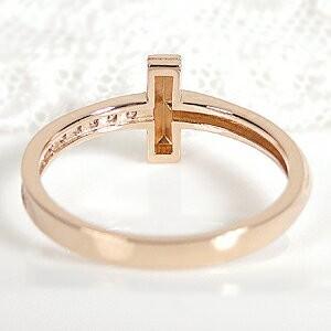 Pt900 K18YG WG PG スマイル ダイヤモンド リング クロス Tモチーフ