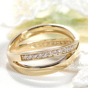 Pt950 K18YG K18PG ダイヤモンド リング 0.20ct 人気 指輪 ダイヤ X