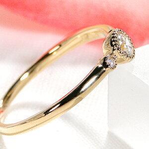 Pt950 K18YG ハートアンドキューピット ダイヤモンド リング 0.17c  