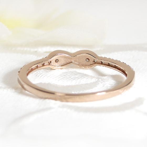 プラチナ ゴールド ダイヤモンド 0.2ct インフィニティ リング 送料