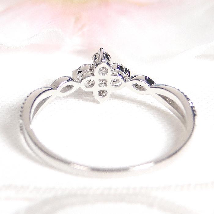 Pt950 0.15ct ダイヤモンド フラワーモチーフ リング 指輪 プラチナ ダイヤ ダイア PT 花 フラワー ドット ミル打ち ４月 誕生石 送料無料 ギフト 人気 BRR-0241の画像