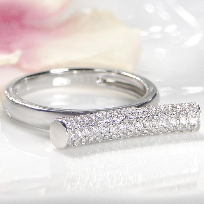 Pt950 Pt950&K18YG Pt950&K18PG ダイヤモンド リング 0.68ct 送料無料 プラチナ ゴールド 18金 K18 18K コンビ バー 棒 ダイヤモンドバー 人気 BRR-0242の画像