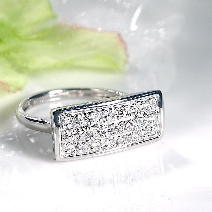 Pt900 0.5ct ダイヤモンド パヴェ リング SIクラス Iカラー Goodカット 指輪 プラチナ 長方形 ユニーク 個性的 人気 ジュエリー 指輪 ダイヤ ダイア BRR-0266の画像