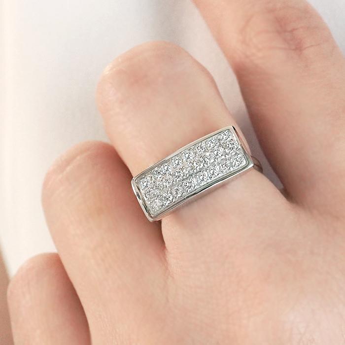 Pt900 0.5ct ダイヤモンド パヴェ リング SIクラス Iカラー Goodカット 指輪 プラチナ 長方形 ユニーク 個性的 人気 ジュエリー 指輪 ダイヤ ダイア BRR-0266の画像