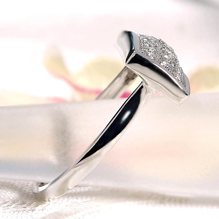 Pt900 0.5ct ダイヤモンド パヴェ リング SIクラス Iカラー Goodカット 指輪 プラチナ 長方形 ユニーク 個性的 人気 ジュエリー 指輪 ダイヤ ダイア BRR-0266の画像
