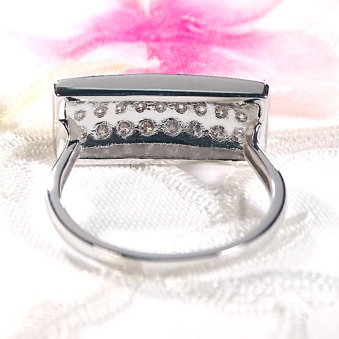 Pt900 0.5ct ダイヤモンド パヴェ リング SIクラス Iカラー Goodカット 指輪 プラチナ 長方形 ユニーク 個性的 人気 ジュエリー 指輪 ダイヤ ダイア BRR-0266の画像