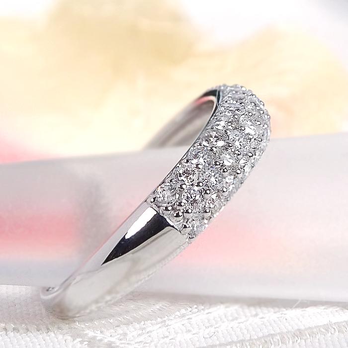 Pt900 0.4ct ダイヤモンド パヴェ リング SIクラス 指輪 PT プラチナ ダイア 指輪 可愛い 人気 送料無料 pave 人気 ダイアモンド プレゼント ギフト BRR-0267の画像