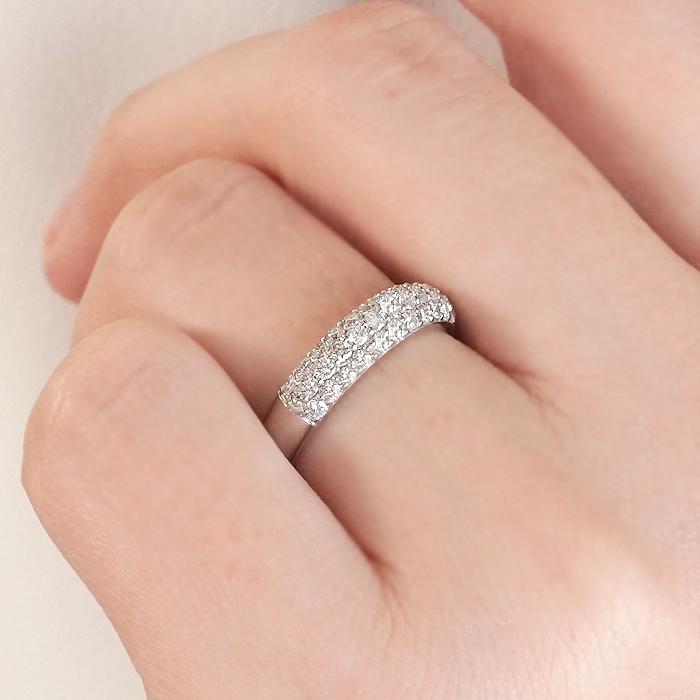 Pt900 0.4ct ダイヤモンド パヴェ リング SIクラス 指輪 PT プラチナ ダイア 指輪 可愛い 人気 送料無料 pave 人気 ダイアモンド プレゼント ギフト BRR-0267の画像