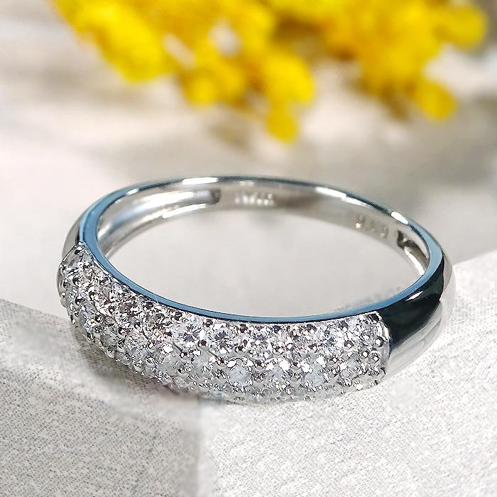 Pt900 0.4ct ダイヤモンド パヴェ リング SIクラス 指輪 PT プラチナ ダイア 指輪 可愛い 人気 送料無料 pave 人気 ダイアモンド プレゼント ギフト BRR-0267の画像