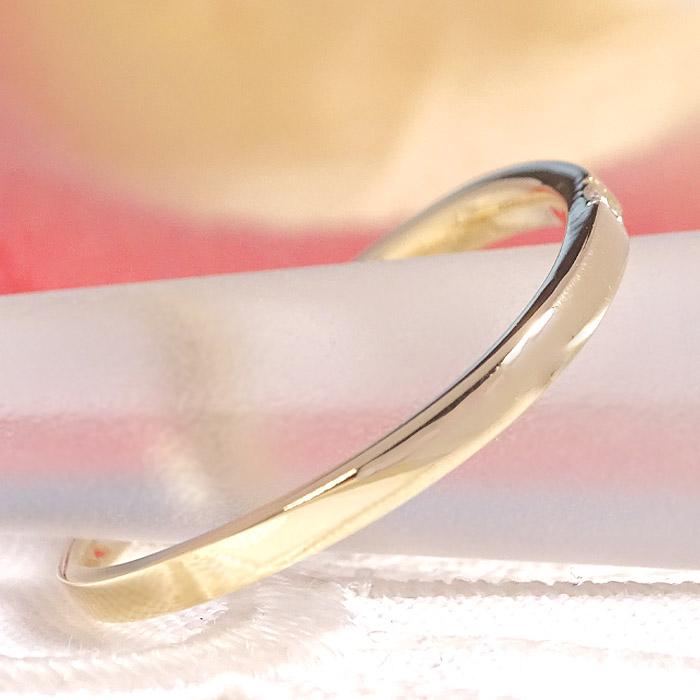 2本セット Pt950 K18YG 0.02ct ペアリング プラチナ K18 18金 セット販売 ジュエリー マリッジリング 結婚 指輪 リング ゴールド PT ダイア ウェーブ BRR-0269の画像