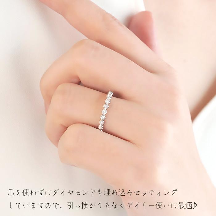Pt900 K18 YG PG 0.20ct ミル打ち ダイヤモンド ハーフ エタニティ