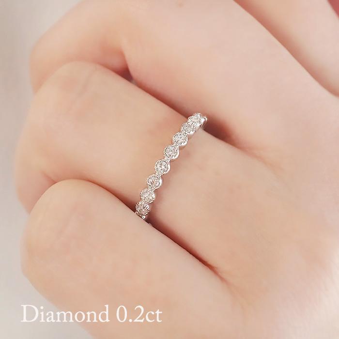 Pt900 K18 YG PG 0.20ct ミル打ち ダイヤモンド ハーフ エタニティ