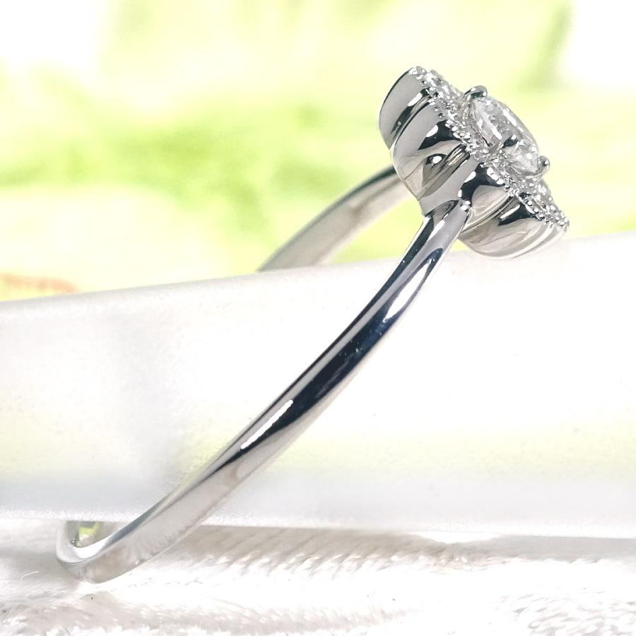 Pt900 K18 YG PG 0.20ct ミル打ち フラワーモチーフ ダイヤモンド リング 指輪 プラチナ K18 18金 ゴールド フラワーダイヤ 花 ミルグレイン 人気 BRR-0281の画像