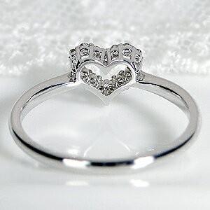 Pt900 ダイヤモンド オープンハート リング ジュエリー 指輪 可愛い