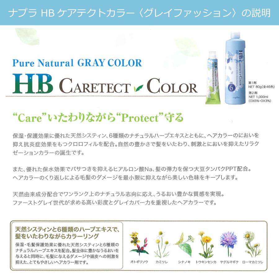 CARETECT HB 白髪染め ナプラ ケアテクトカラー 4本セット ナチュラル