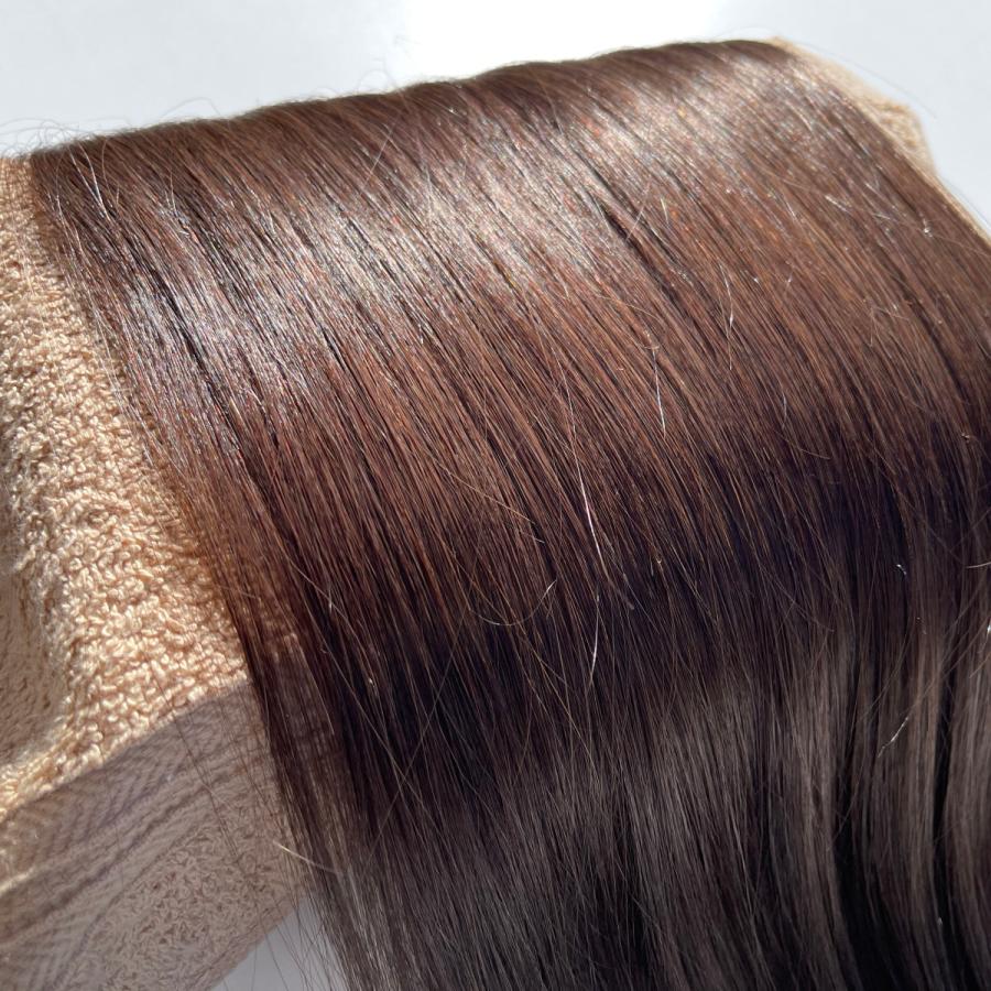 ブラウン 茶色 S-4 シール エクステ 人毛 ロング ヘアエクステ 長さ