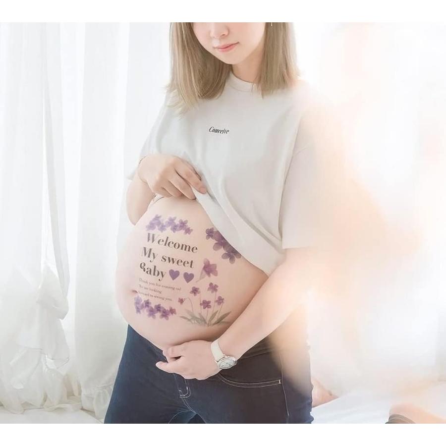 【練習用シール付】 マタニティフォト シール ベリーペイント タトゥーシール 小物 貼り方説明書付き 送料無料 ポスト投函 E | 